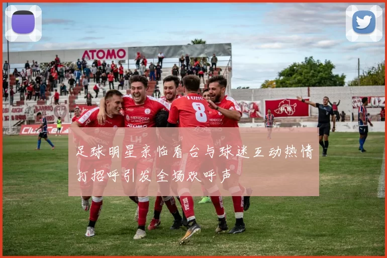 足球明星亲临看台与球迷互动热情打招呼引发全场欢呼声